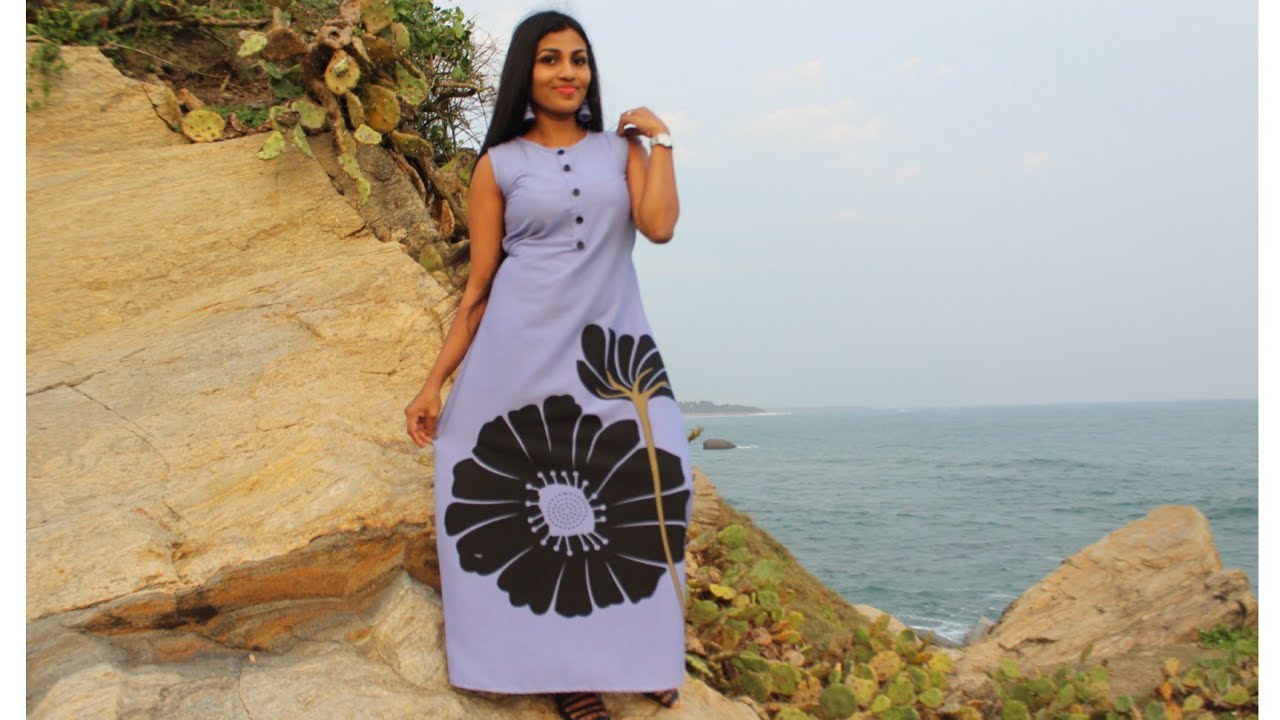 ඒලයින් ගවුමක් මහමු | ඉදිරිපස ප්ලැකට් යෙදූ, ඉනෙන් වෙන් නොවූ  | How to sew Aline frock | මැහුම් පාඩම්