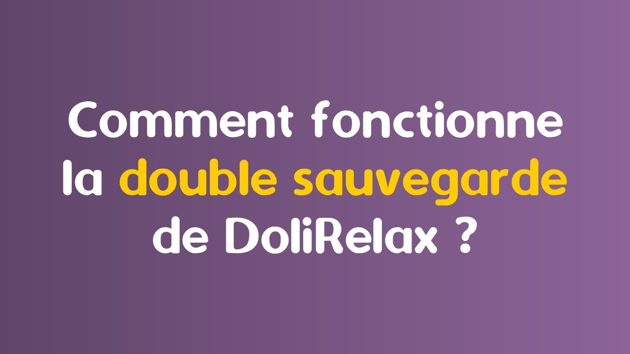 Comment fonctionne la double sauvegarde de doliRelax pour Dolibarr ?