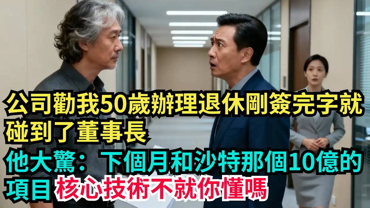 公司勸我50歲辦理退休，剛簽完字就碰到了董事長，他大驚：下個月和沙特那個10億的項目，核心技術不就你懂嗎？我：不知道【奇聞秘事】#奇聞#案件#真相#揭秘#秘事#故事#案件解讀
