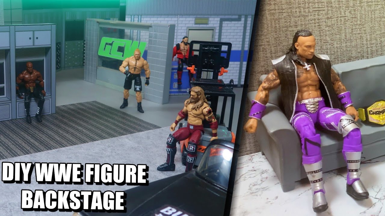 GIGANTIC WWE ACTION FIGURE BACKSTAGE AREA SET UP