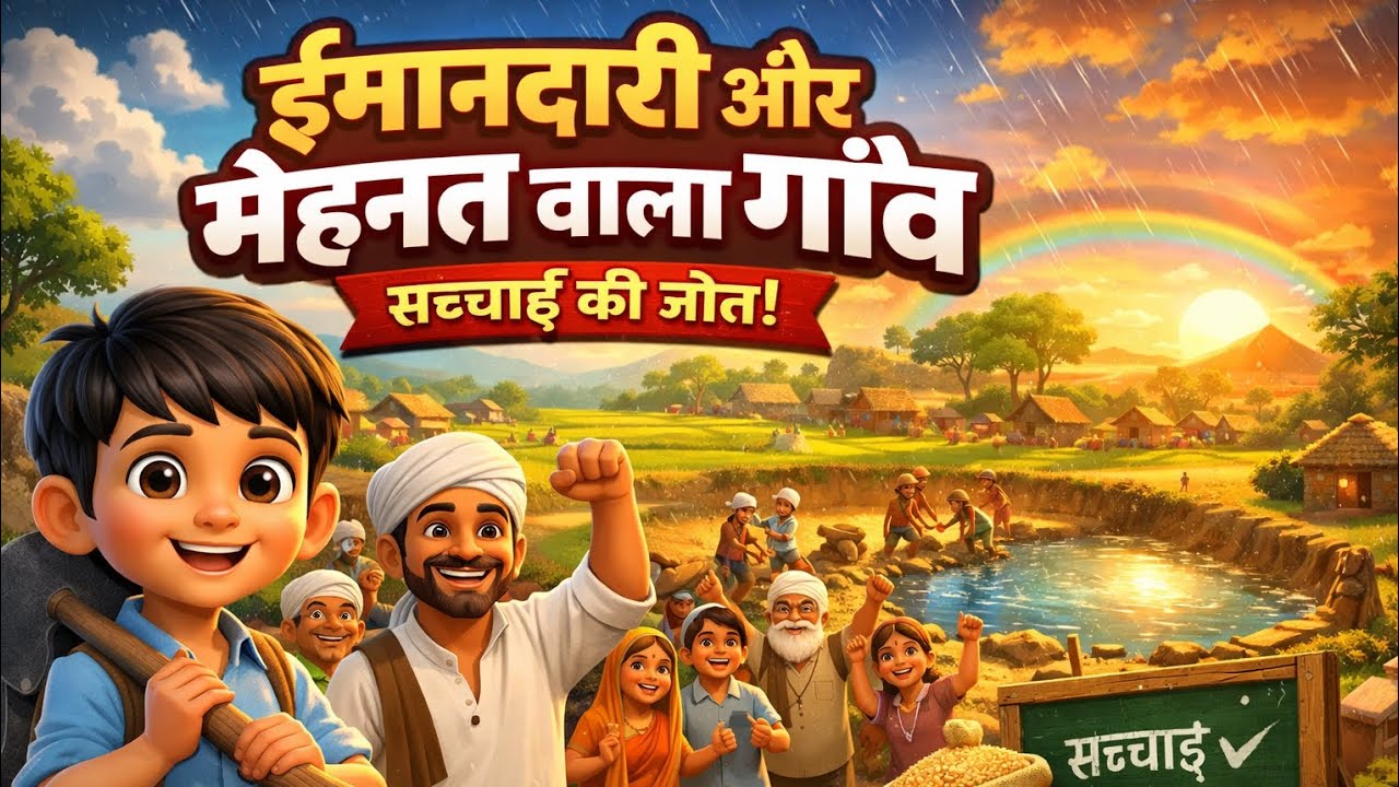 जब छोटे बच्चे ने बचाया पूरा गाँव 😲 | ईमानदारी और एकता की सीख | Hindi Moral Story