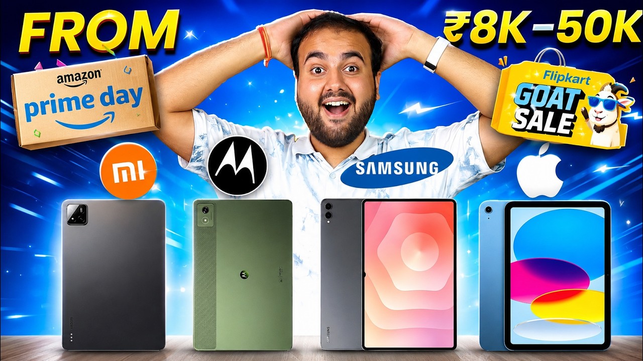 Best TABLET Deals From ₹8K - ₹50K 🤯 | Flipkart GOAT Sale & Amazon Prime Day