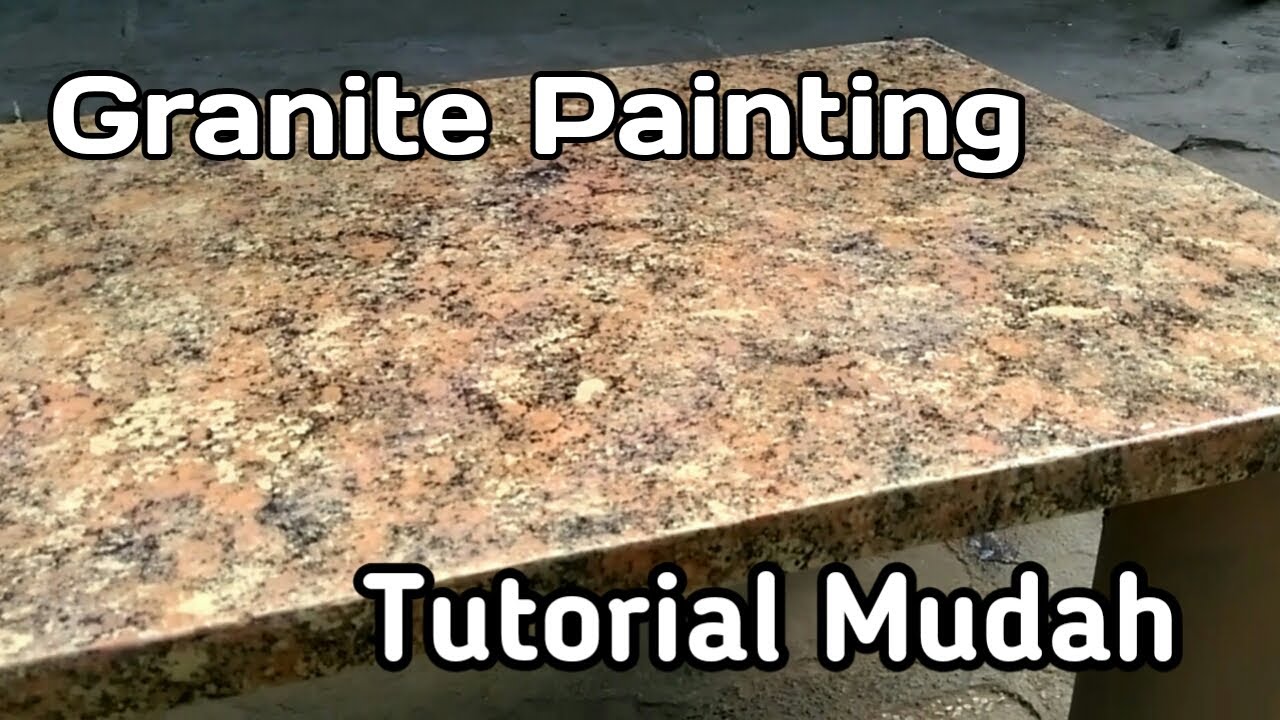 Mengecat Motif Granite Meja Belajar
