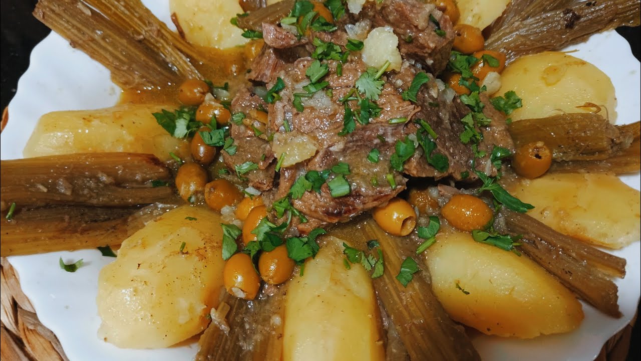 جواز بطاطا خرشف بالزيتون ... و البنة الواعرة ..لمحبي الخرشوف 😋👌
