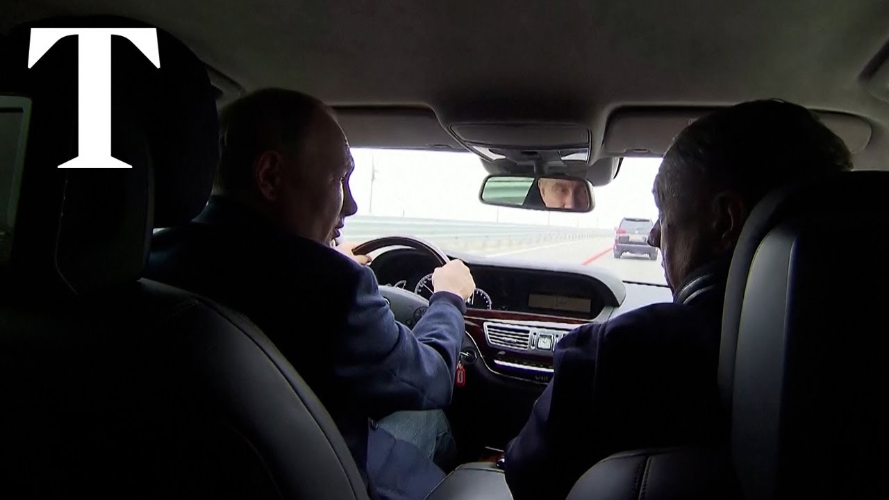 President Putin filmed crossing bombed Crimea bridge