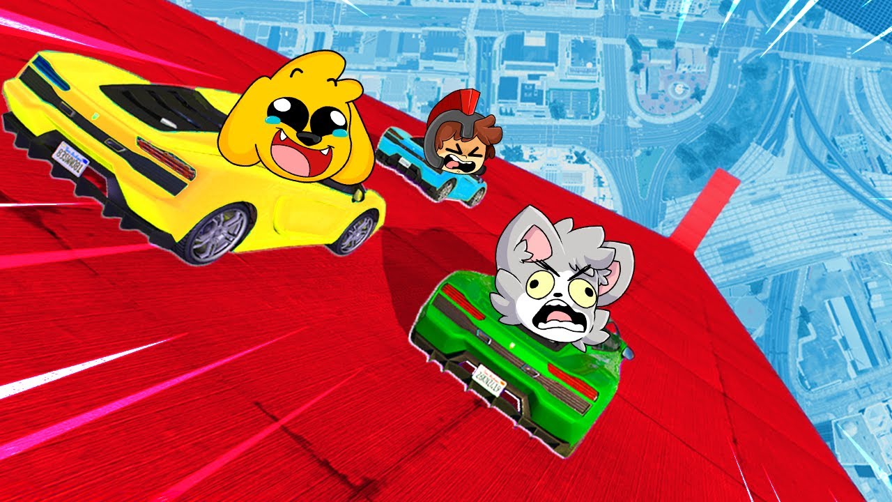 &iexcl;La RAMPA mas GRANDE de GTA 5! 😱😂  CARRERA de GTA V con LOS COMPAS