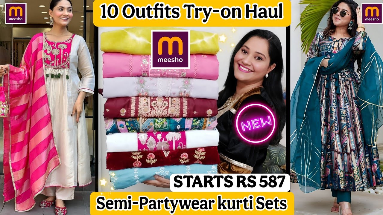 Meesho Party/Dailywear kurta Set🌸STARTS RS.585🌸Meesho kurti haul🌸Meesho Sale Haul🌸Meesho haul