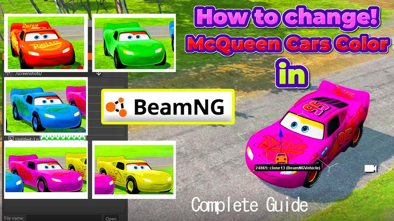 How to change McQueen Car Colors in Beamng Drive