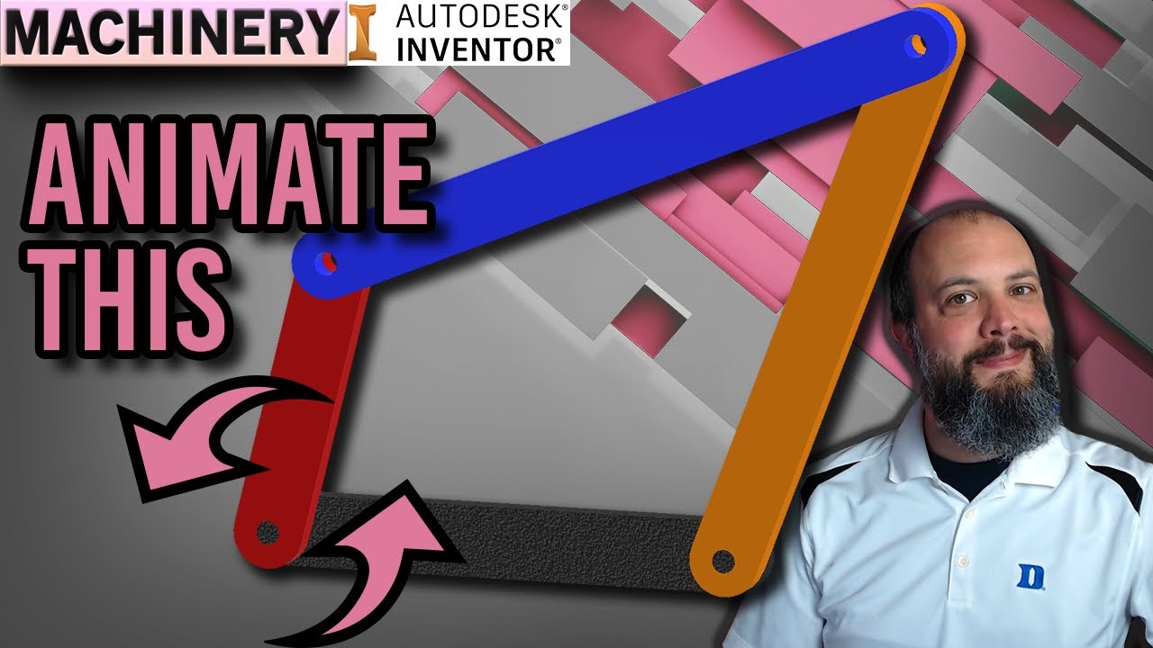 Animate a 4 Bar Linkage Assembly in Autodesk Inventor using Rotational and Cylindrical Joints