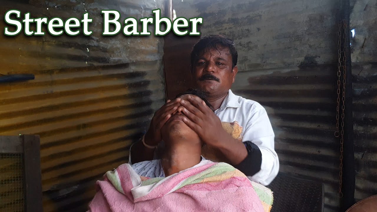 Street Barber True Champissage Head Massage to Vikram | Indian Massage