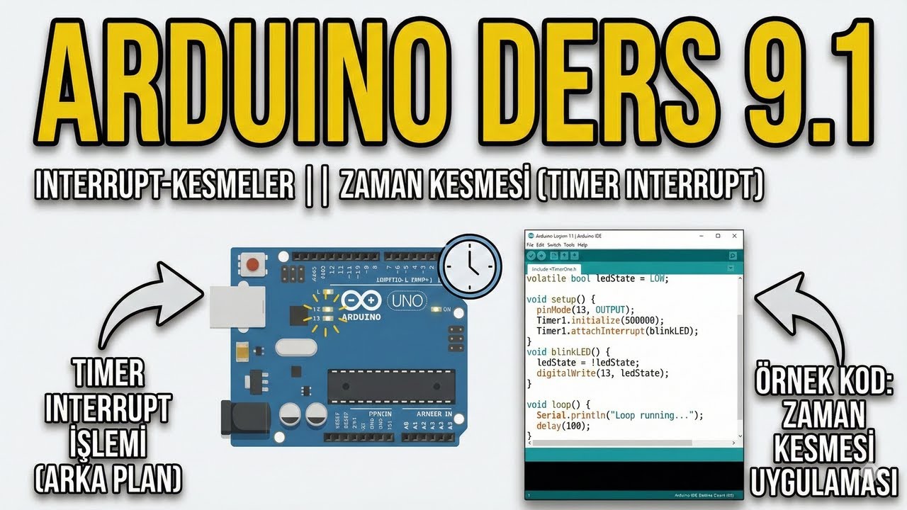 Arduino Ders 9.1 Interrupt-Kesmeler || Zaman Kesmesi (Timer Interrupt)