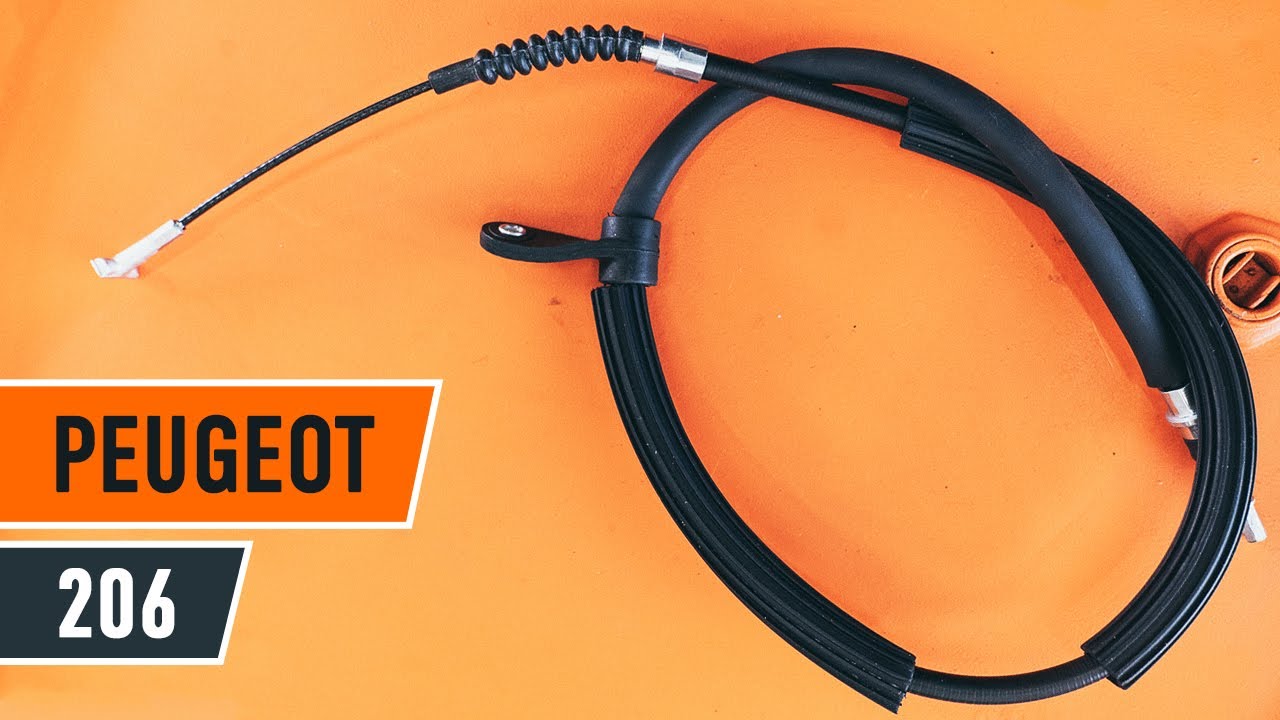 Instrucción: Cómo cambiar Cable del freno de mano en PEUGEOT 206