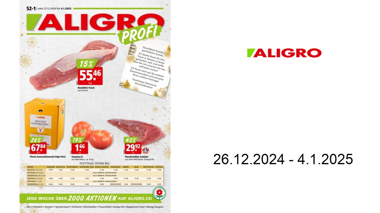 Aligro Prospekt - 26.12. - 4.1.2025