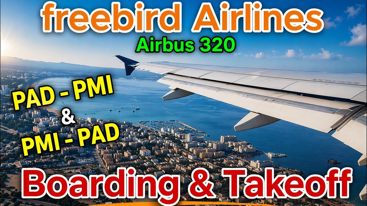 ✈️ Freebird Airlines Flug Review | Airbus A320 PAD - PMI / PMI - PAD + kompletter Takeoff Mallorca