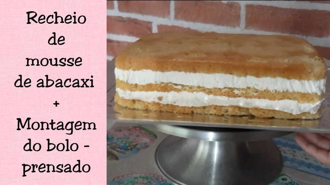 Recheio de mousse de abacaxi | Bolo prensado | Receita | Barato | Fácil | Que não vai ao fogo.