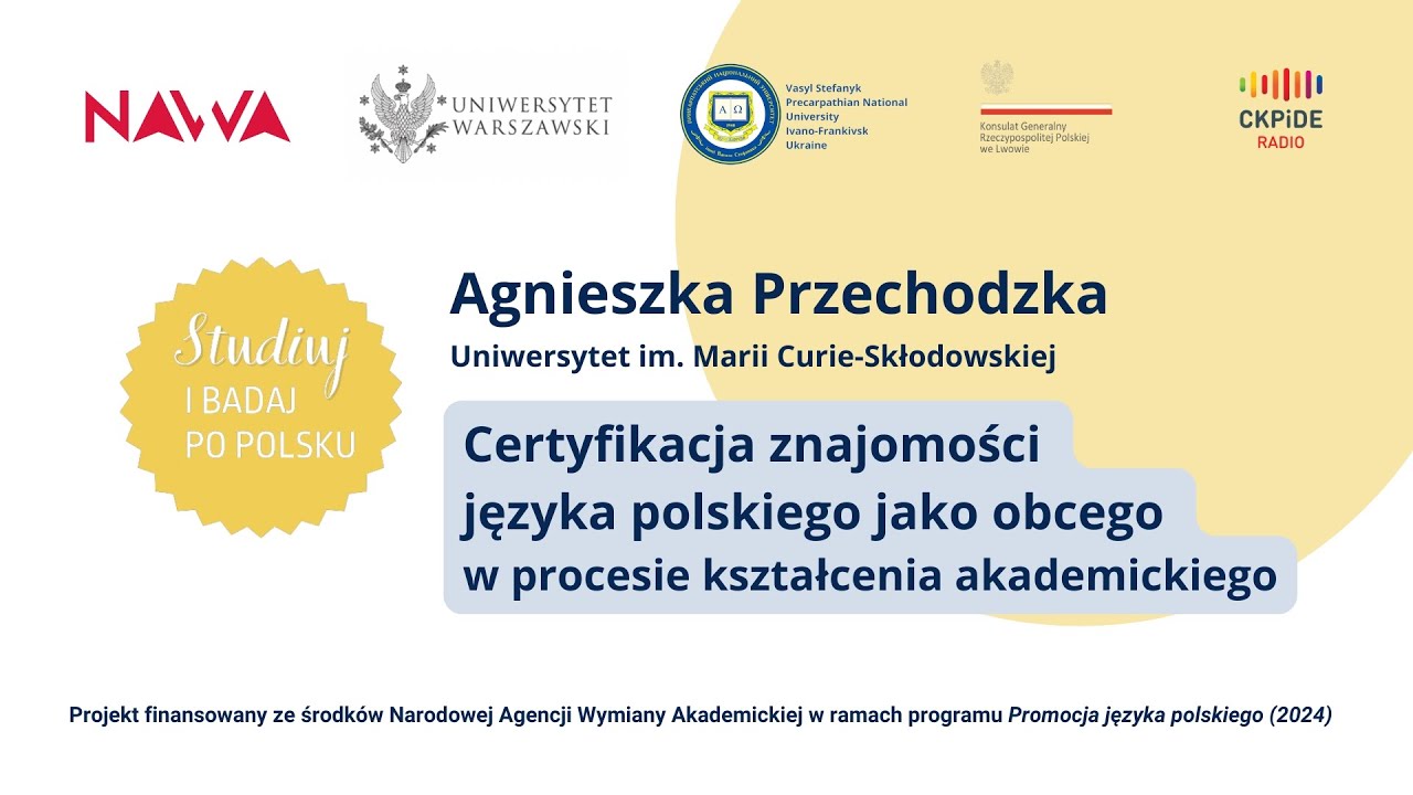 Certyfikacja znajomości języka polskiego jako obcego w procesie kształcenia akademickiego