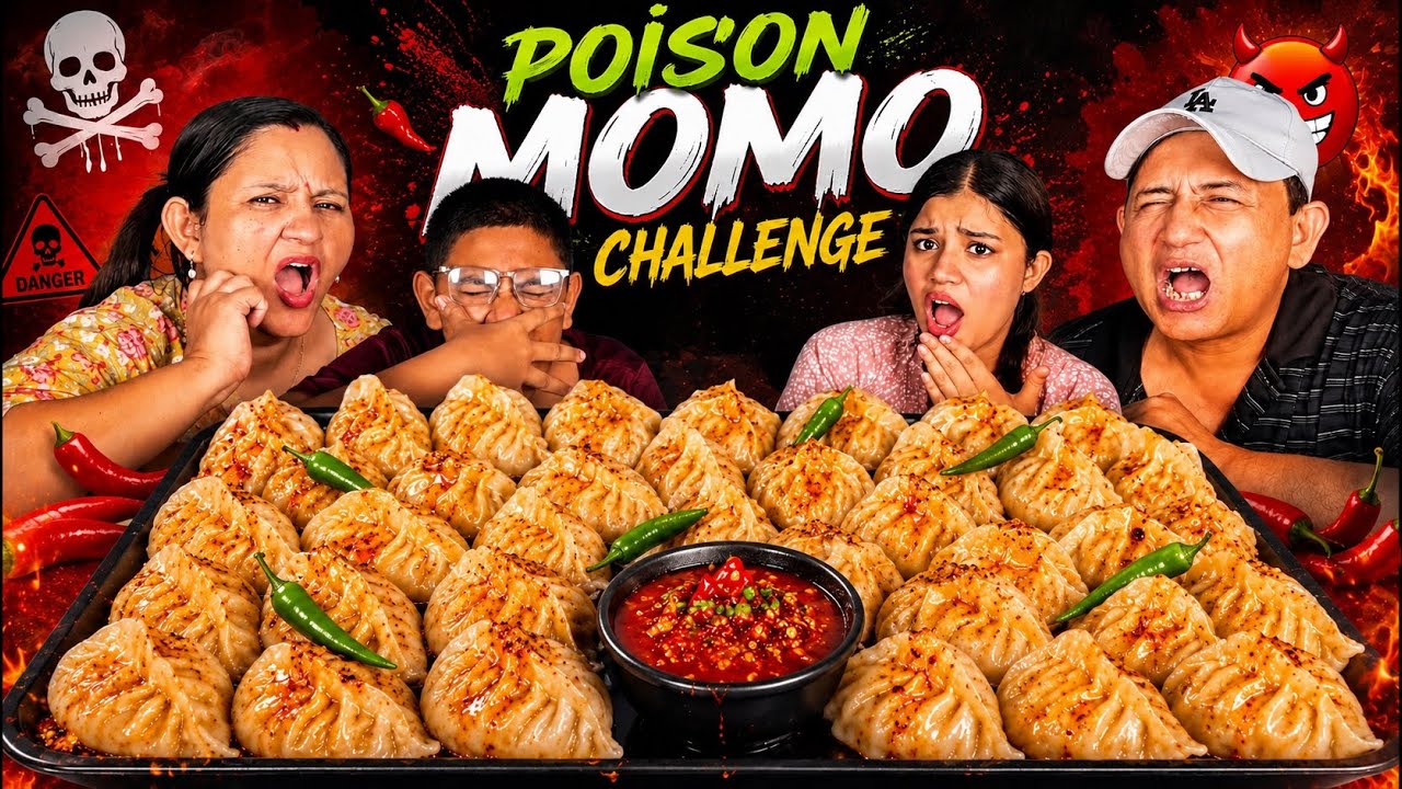 SPICY 🌶️ POISON MOMO CHALLENGE @BudaBudiVlogs @MeroNepaliKitchen 