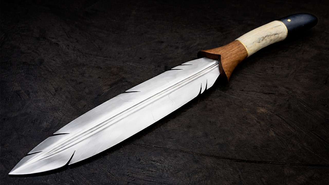 Cuchillo Pluma de Acero Damasco | Forja Artesanal Paso a Paso