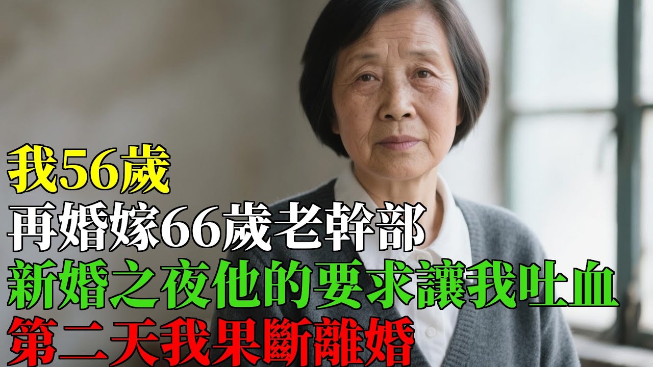我56歲，再婚嫁66歲老幹部，新婚之夜他的要求讓我吐血，第二天我果斷離婚#晚年生活 #中老年生活 #為人處世 #生活經驗 #情感故事 #老人 #幸福人生 #人生智慧#七十歲的姑娘
