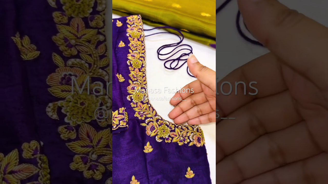 Maggam work blouse. Simple work blouse. Maggam work designs. Manasa Fashions Hyderabad