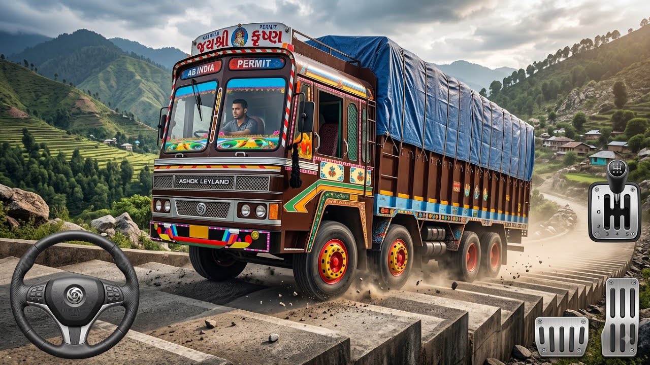 🚛 Ashok Leyland 16 Wheeler vs Impossible Stairs 😱 | BUSSID Gameplay 