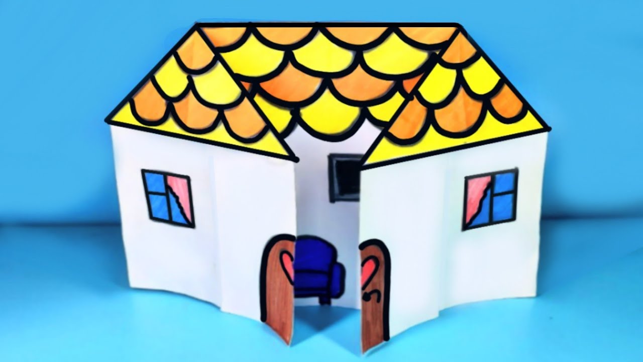 🏡 Как сделать РАСКЛАДНОЙ ОРИГАМИ ДОМИК из 1 листа бумаги А4 своими руками