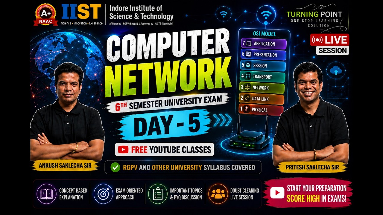 DAY 5 | Computer Network | Semester Exam | Free YouTube Series | Complete Course | RGPV and others