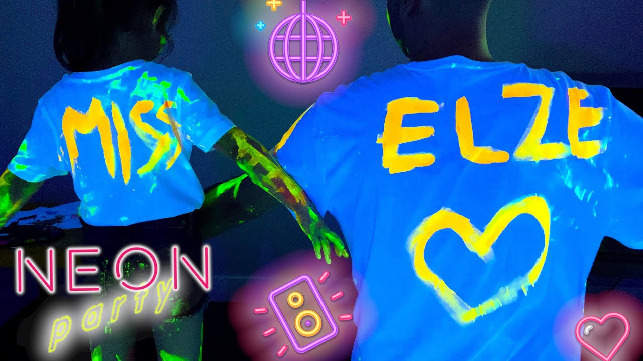 Fun NEON painting party at home with Miss Elze and her dad