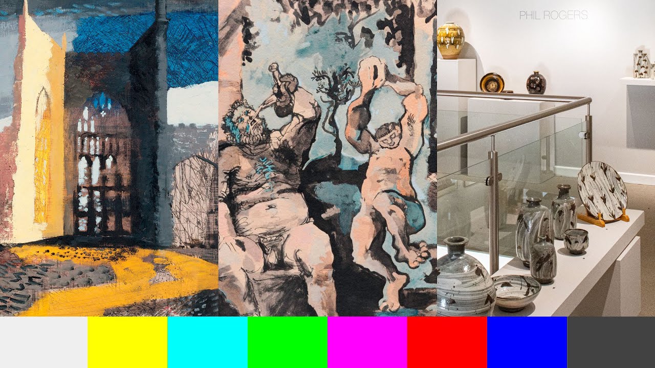 Pochoir, Richard Coles private view of Phil Rogers exhibition, John Piper Coventry Cathedral