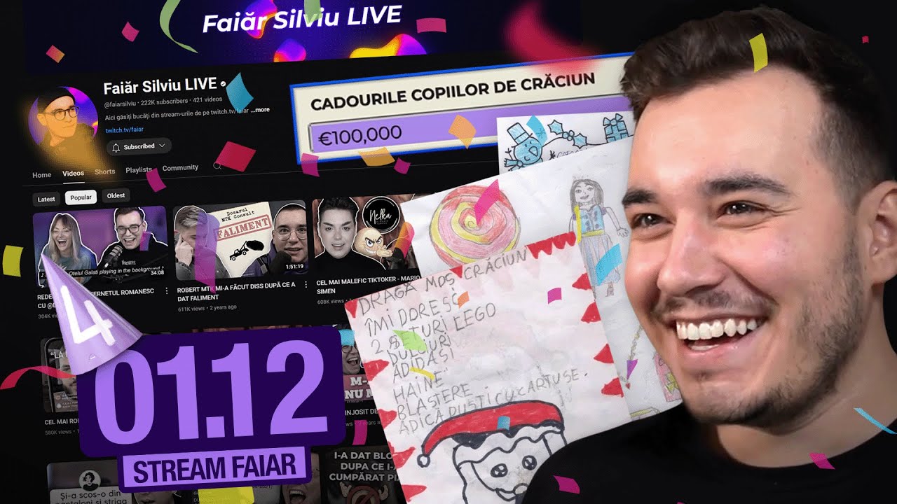 4 ANI DE STREAM, 100K PENTRU CARITATE & SCRISORILE COPIILOR PENTRU MOȘU