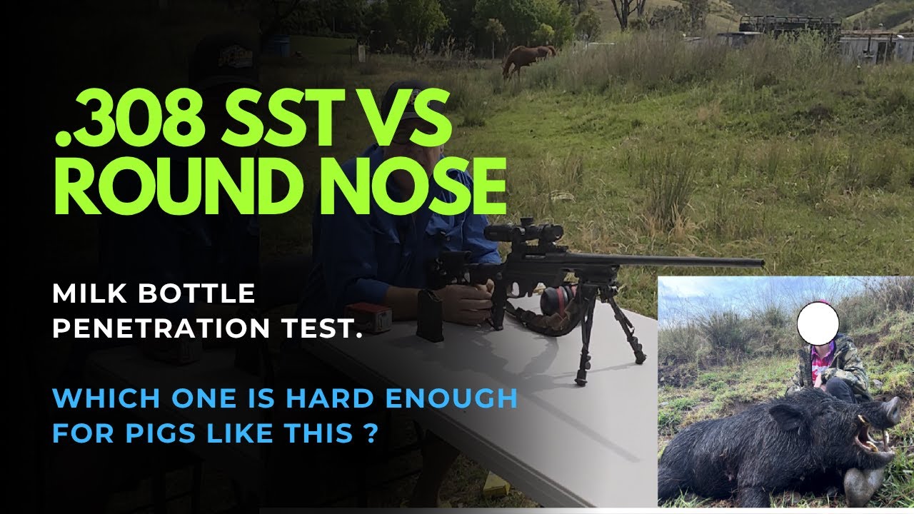 .308 150gr SST vs 150gr Round-Nose — Milk-Bottle Penetration Test (Which One Wins for Pig Hunting?)