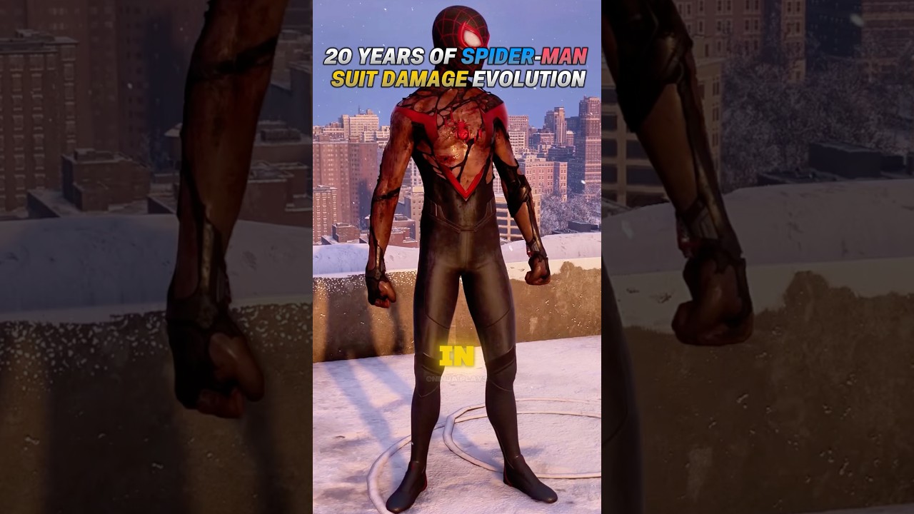 20 Years of Spider-Man Suit Damage Evolution #spiderman #spiderman2 #shorts