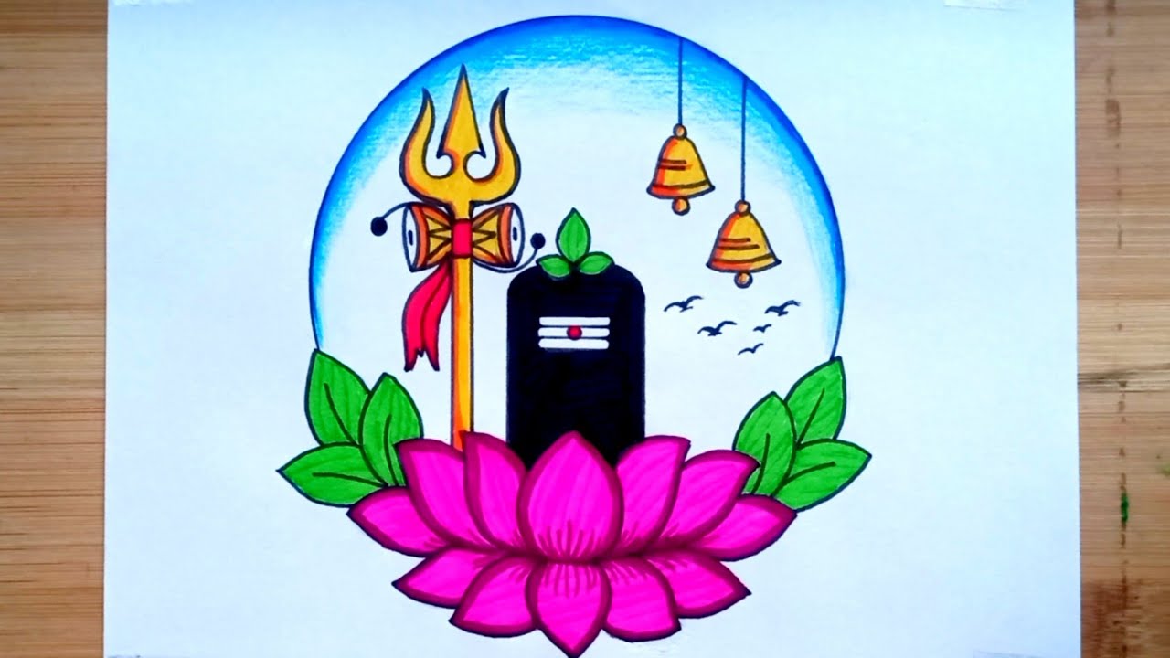Maha Shivratri Drawing/How To Draw Shivling Drawing Easy/Shivratri Special Drawing Step By Step 