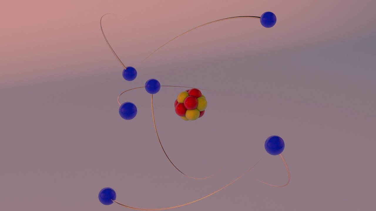 Carbon Atom Animation HD (C4D) / loopable / royalty free