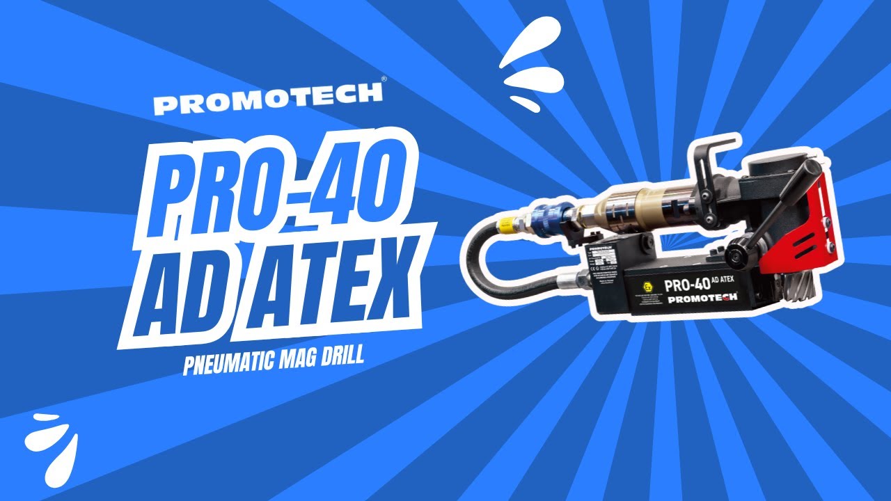 PRO-40 AD ATEX Pneumatic Magnetic Drill | Spark-Free, Flameproof Mag Drill for Hazardous Zones