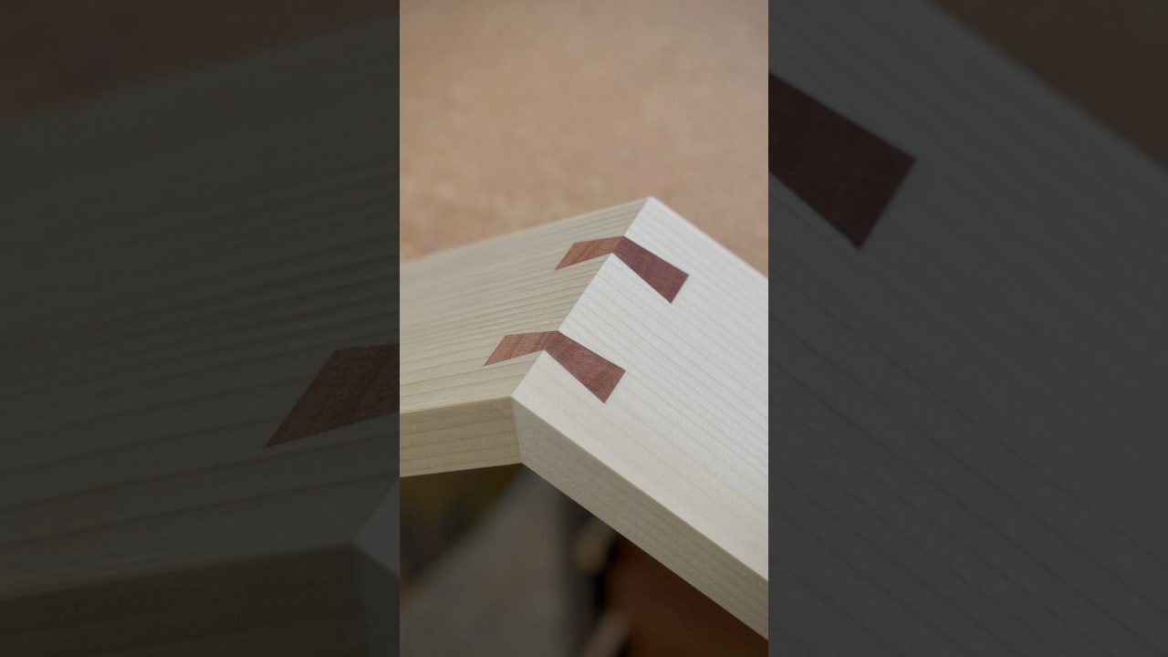 Dovetail Spline Miter&hellip; But at 120&deg;! #shorts #woodworking #diy
