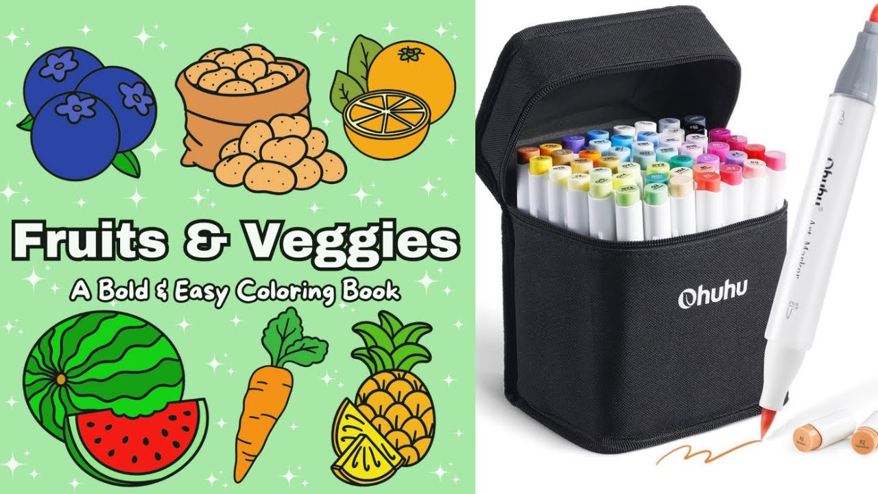 Fruits & Veggies Color With Me 🌽🍇 | Satisfying ASMR 🎧