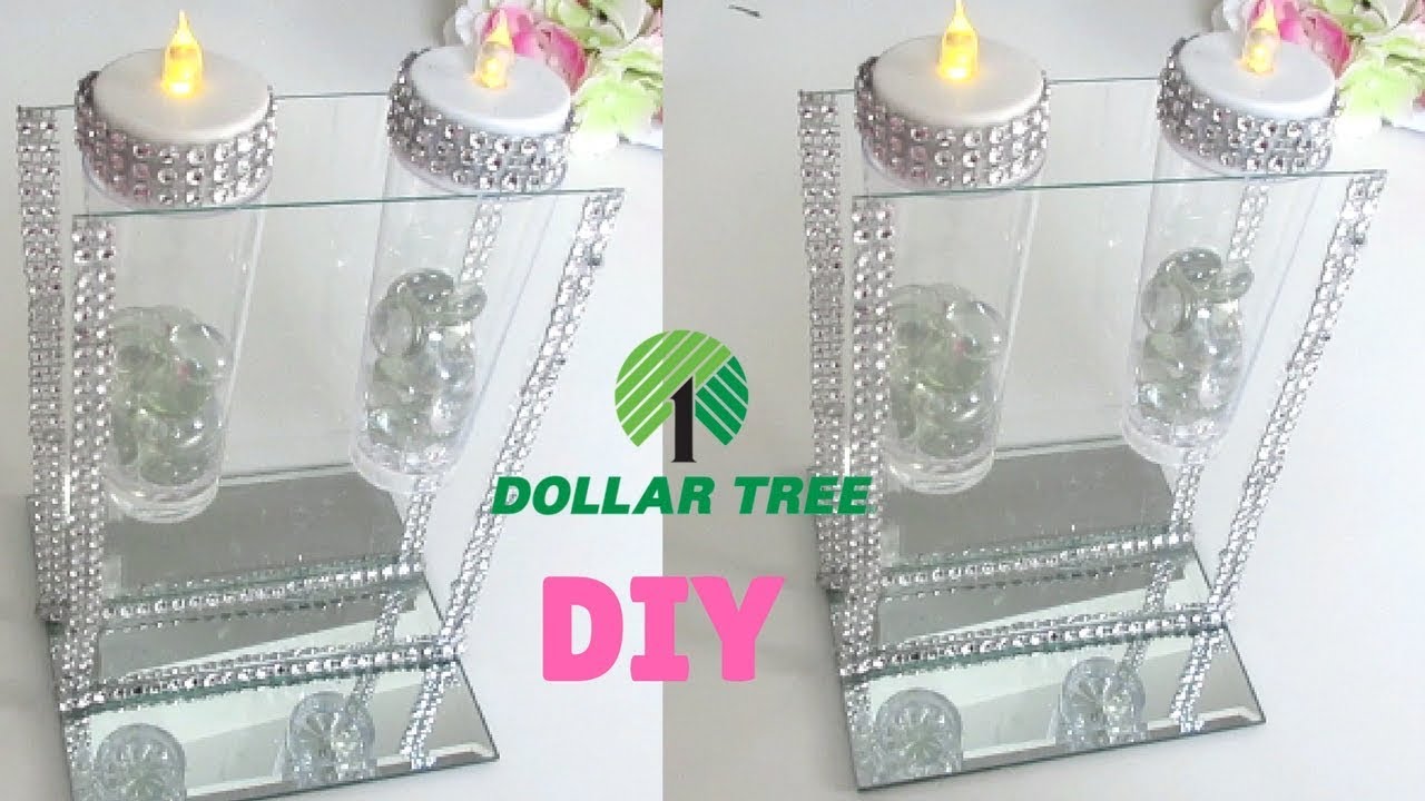 DIY DOLLAR TREE BLING💎 CANDLE HOLDER | DIY Levitating flower vase 💎