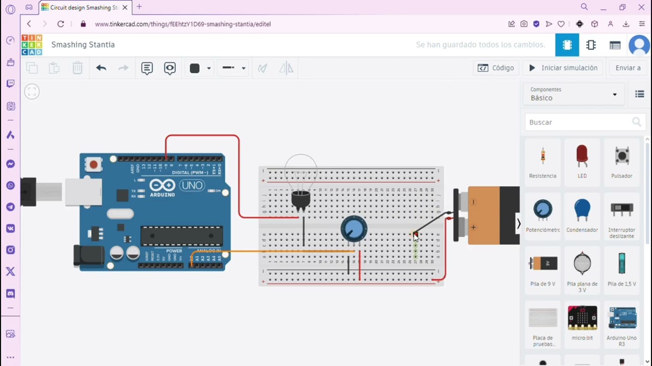 C&oacute;mo hacer un Control de iluminaci&oacute;n de foco con ARDUINO | TINKERCAD | ICMA KIDS