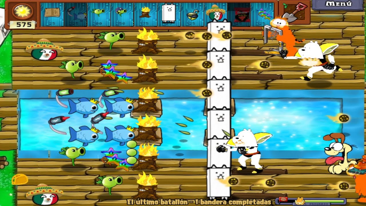 Plants Vs. Zombies Mod Plantas vs Garfield v1.3 P1 - Acid Lemon, Square Cat, Mexico ball & More