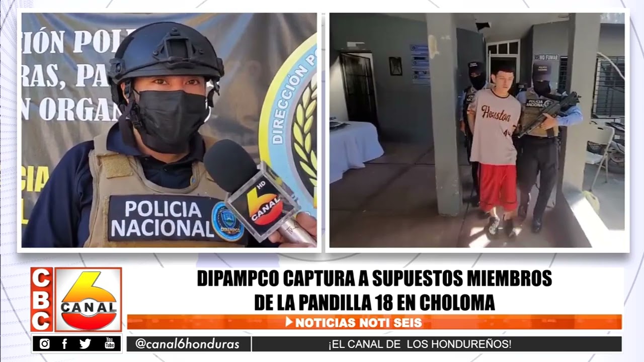 DIPAMPCO captura a supuestos miembros de la Pandilla 18 en Choloma