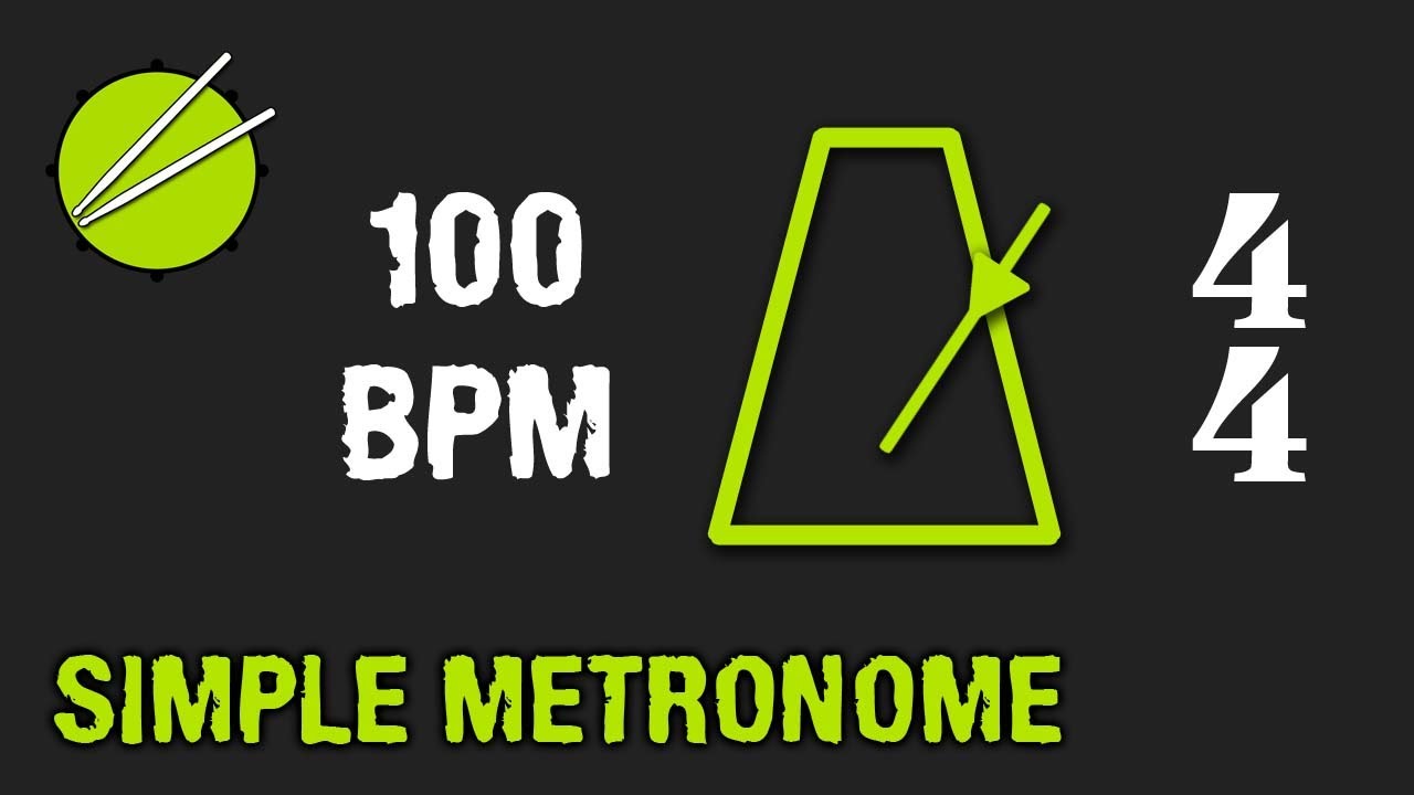100BPM (4/4) Visual Metronome / Click Track - Beginner Drums