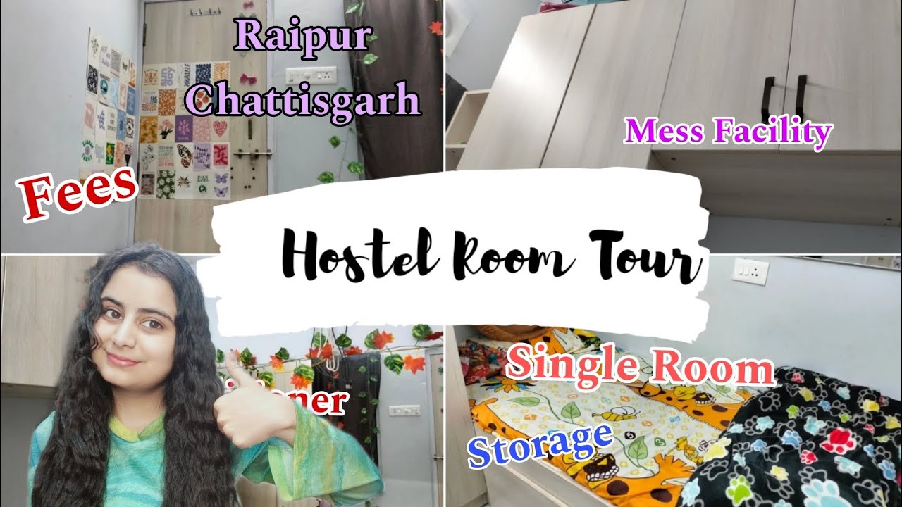 ✨HOSTEL ROOM TOUR ✨ KK GIRLS HOSTEL RAIPUR🩷 SINGLE SEATER✨