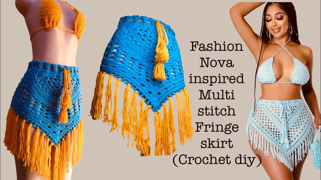 asymetrical crochet fringe skirt (a fashion nova inspo)