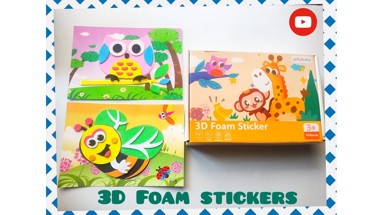 Unboxing 3d Foam stickers toy and making amazing crafts