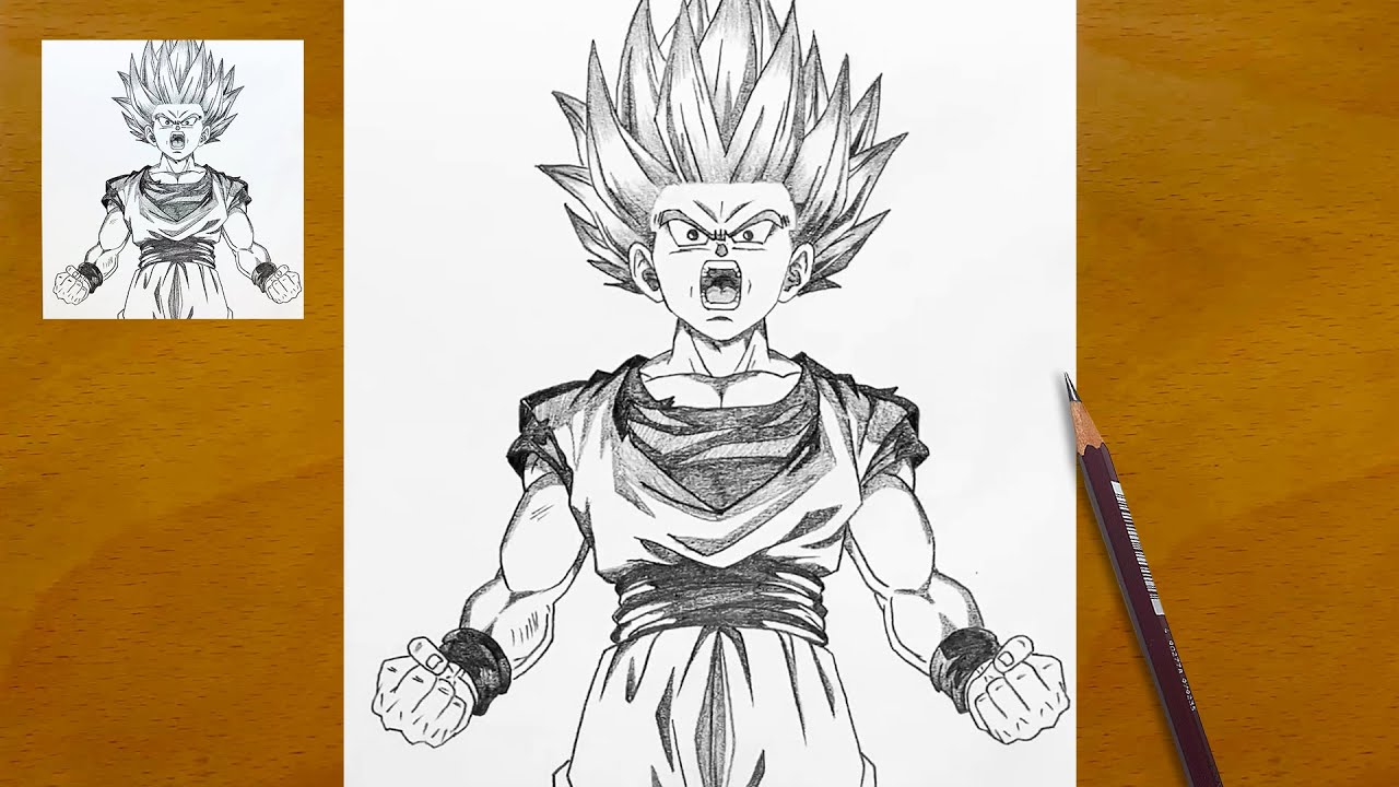 How to Draw SSJ Gohan || Anime Sketch Step by Step || Dragon Ball Fan Art