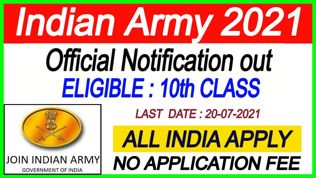 Indian Army Vacancy 2021 || Indian Lady Army 2021 || Indian Army Recruitment 10th Pass 2021