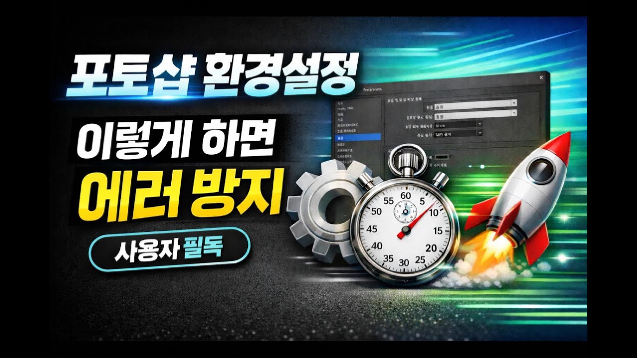 포토샵 느리고 오류 나는 이유, 환경설정 때문입니다 (2026 기준)