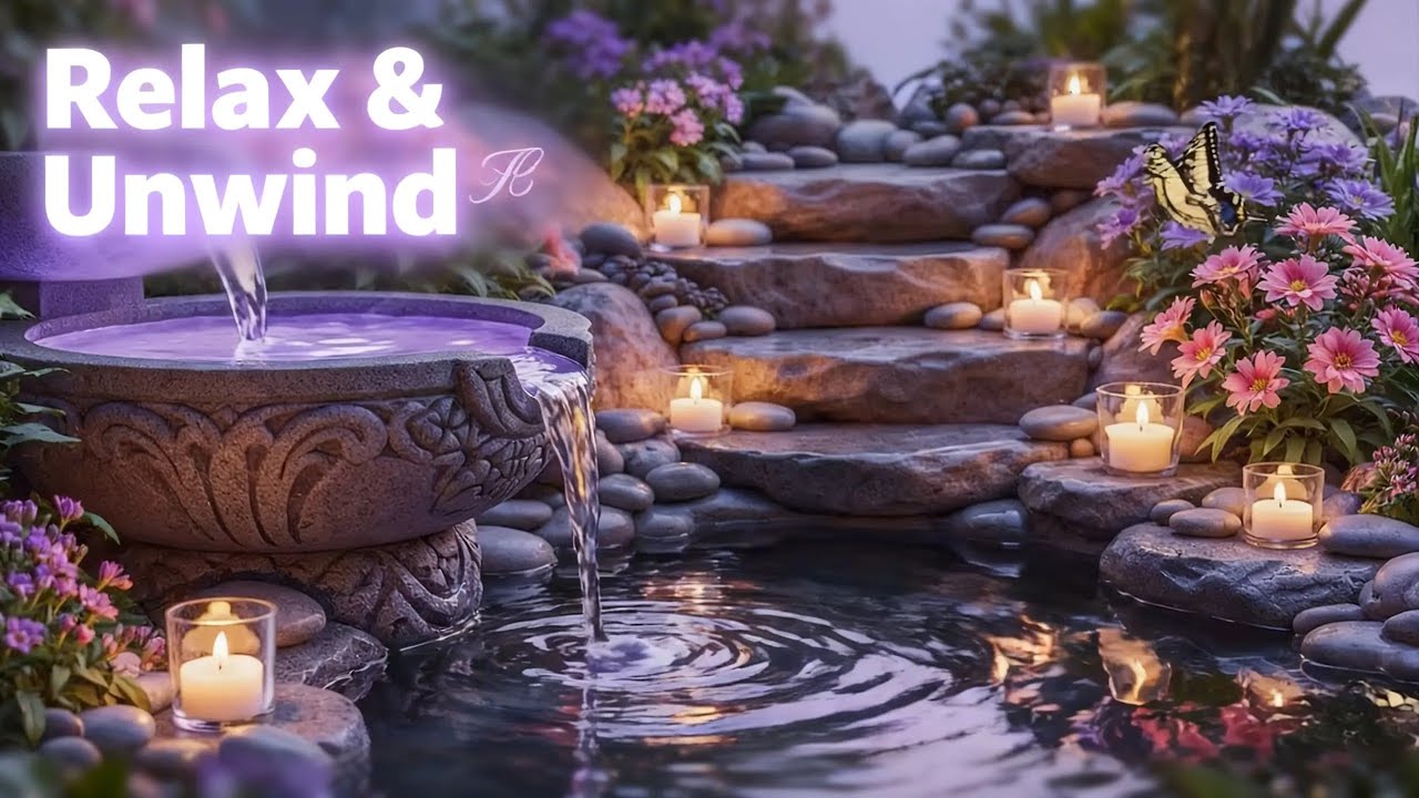 Soft Piano & Water Sounds 🌿 Relaxing Garden Ambience 🎹💧