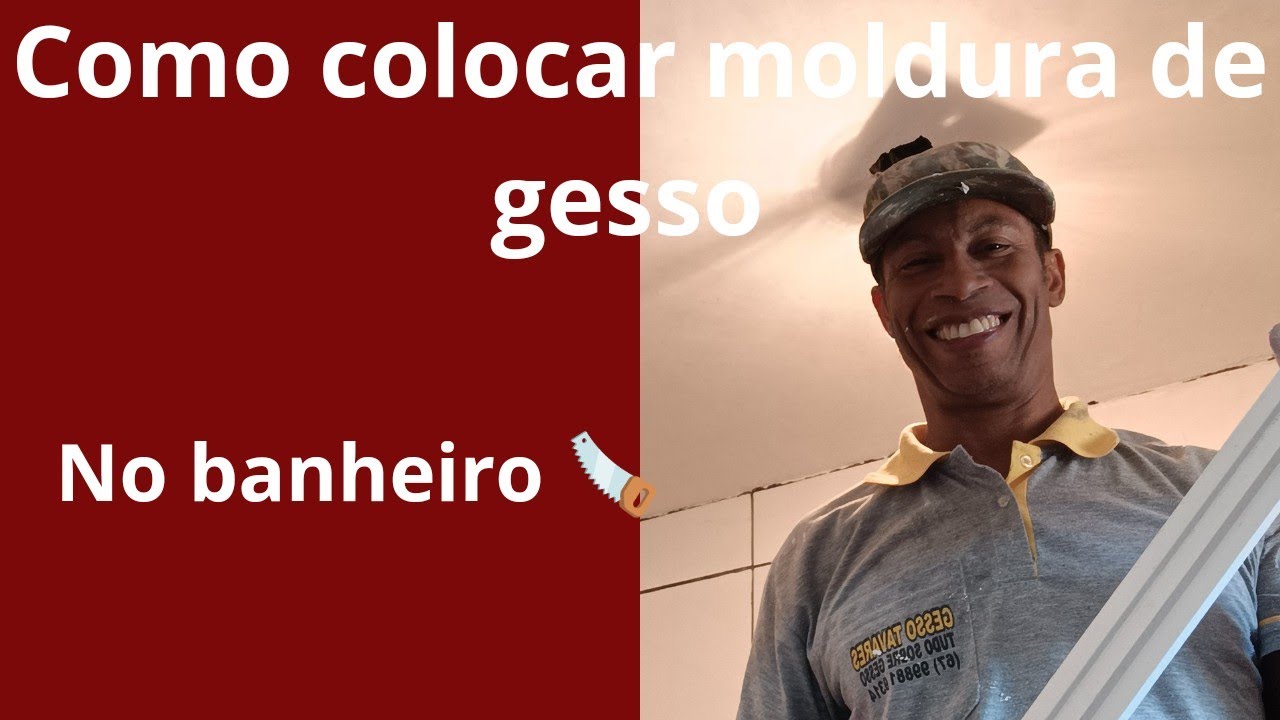 Como colocar moldura de gesso no banheiro .
